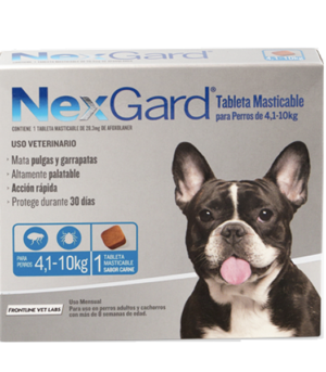 Nexgard  M precio de caja (4.1-10 kg) Azul