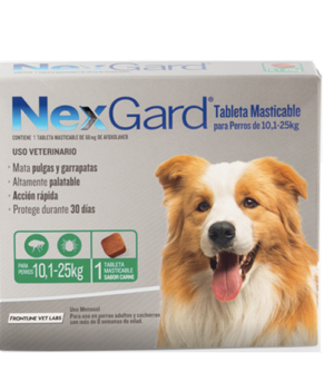 Nexgard L precio de caja (10.1-25 kg) Verde